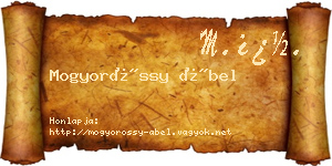 Mogyoróssy Ábel névjegykártya