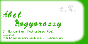 abel mogyorossy business card